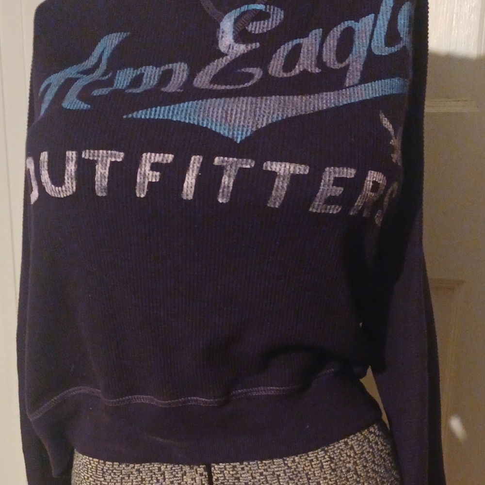Purple American Eagle Slight Cropped Top